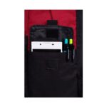 Ученическа раница CoolPack Burgundy Black Sonic, преден джоб с органайзер отблизо