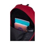 Ученическа раница CoolPack Burgundy Black Sonic отвътре, с тетрадки и бутилка