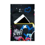 Ученическа раница CoolPack Cross Hello Kitty Neon Black, преден джоб отблизо