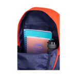 Ученическа раница CoolPack Orange Blue Sonic отвътре, с тетрадки и бутилка