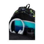 Ученическа раница CoolPack Prime Pro Dinopark отвътре, с тетрадки и бутилка