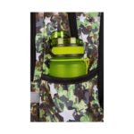 Ученическа раница CoolPack Spiner Termic Army Stars, страничен джоб с бутилка отблизо