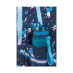 Ученическа раница CoolPack Spiner Termic Blue unicorn, страничен джоб с бутилка отблизо