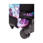 Ученическа раница на колела CoolPack Buzzer K-POP Bright, колелата и основата отблизо