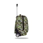 Ученическа раница на колела CoolPack Compact Army Stars отстрани, с телескопична дръжка и колела