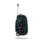 Ученическа раница на колела CoolPack Compact Mickey Mouse отстрани, с телескопична дръжка и колела