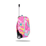 Ученическа раница на колела CoolPack Compact Minnie Mouse отстрани, с телескопична дръжка и колела