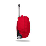 Ученическа раница на колела CoolPack Compact rpet Red отстрани, с телескопична дръжка и колела