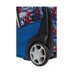 Ученическа раница на колела CoolPack Compact Spiderman, колелата и основата отблизо