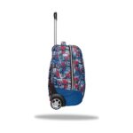 Ученическа раница на колела CoolPack Compact Spiderman отстрани, с телескопична дръжка и колела