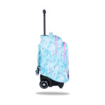 Ученическа раница на колела CoolPack Jack Frozen отстрани, с телескопична дръжка и колела