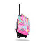 Ученическа раница на колела CoolPack Jack Minnie Mouse отстрани, с телескопична дръжка и колела