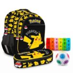Ученически комплект Pokémon, 4 части, раница, несесер, математика магнит и фиджет топка