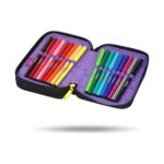 Ученически несесер CoolPack Jumper 2 Stitch Black с пособия отвътре