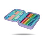 Ученически несесер CoolPack Jumper 2 Stitch Pastel с пособия отвътре