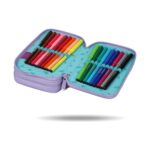 Ученически несесер CoolPack Jumper 3 Stitch Pastel с пособия отвътре