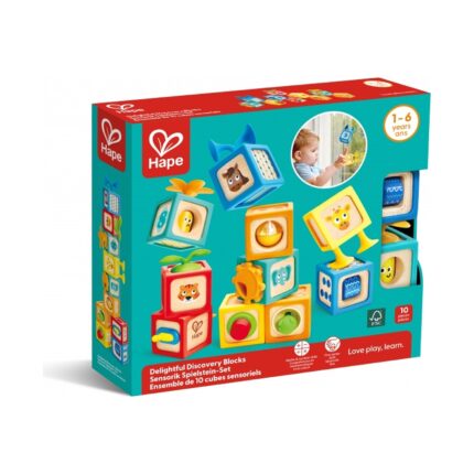Сензорни кубчета за бебе Hape, 10 части