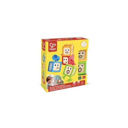 Сензорни кубчета за бебе Hape с вендузи, 4 части