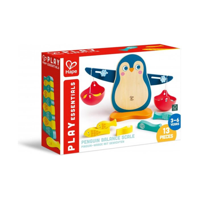 Математическа везна Hape Пингвин в кутия Play Essentials с 13 части: пингвин, кошници и рибки Математическа везна Hape Пингвин в кутия Play Essentials с 13 части: пингвин, кошници и рибки