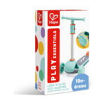 Детска тротинетка Hape със светещи колела, тюркоазена, в кутия от серията Play Essentials