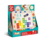 Детско пиано Hape Pixelz в кутия, с дървена рамка, пикселен екран и цветни клавиши
