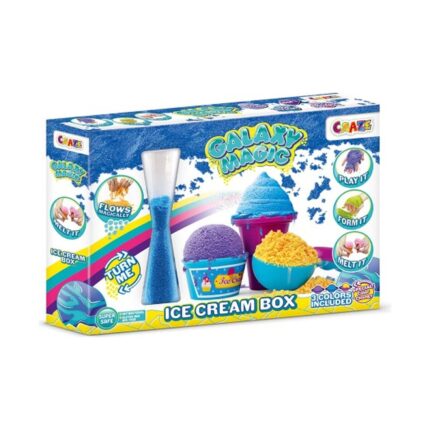 Пухкав пластилин Craze Galaxy Magic Сладолед в кутия Ice Cream Box, със синя и жълта маса и чашка за сладолед