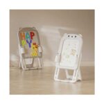 Двете страни на сивата дъска Feelkids 2 в 1 в стая: конструктор с надпис HAPPY и бяла страна за рисуване