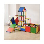 Детска катерушка за вкъщи Feelkids 4 в 1 с кула, пързалка и басейн с цветни топки