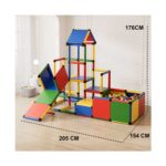 Размери на катерушката Feelkids 4 в 1: дължина 205 см, ширина 154 см и височина 176 см