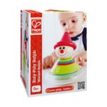 Бебешка дрънкалка Hape Ралф в кутия Roly-Poly Ralph, с бебе, което си играе с клоунчето