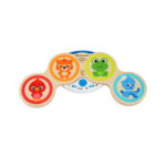 Сензорен барабан Hape Baby Einstein с четири животни: червено птиче, тигър, жабка и синьо октоподче