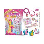 Пликчето с изненада Craze Galupy Unicorn и примерно съдържание: фигурки на еднорози, гривни, шноли и химикал