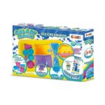 Другата страна на кутията Craze Galaxy Magic Ice Cream Box с цветните маси и формичките за сладолед