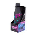Термо бутилка за вода CoolPack K-pop Dark в черно с розови и сини мотиви, в кутия от колекцията K-POP