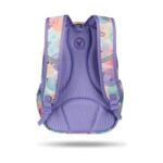 Гърбът на раницата CoolPack Prime Стич Pastel с лилав подплатен гръб и регулируеми презрамки