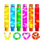 Комплект светещи Pop Tubes XL, 6 броя: светнати тръби в жълто, синьо, зелено, розово, оранжево и червено, извити в сърце и кръг