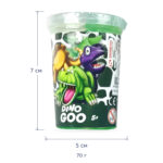 Кутийка слайм Dino Goo с марка Sambro на бял фон, с размери 7 × 5 см и надпис 70 г.