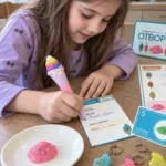 Момиче пише поръчка със скуиши химикалка