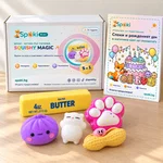 Кутия Squishy Magic с книжка за оцветяване и 5 скуишита