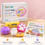 Какво прави детето със Squishy Magic: мачка, оцветява, разказва